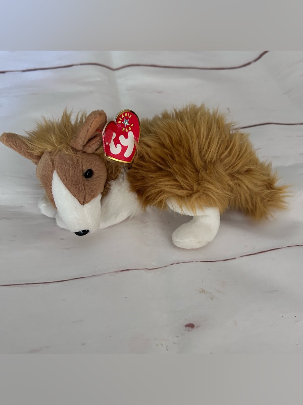 Ty Beanie Baby • “Cassie” Long Haired Collie Plush Toy
